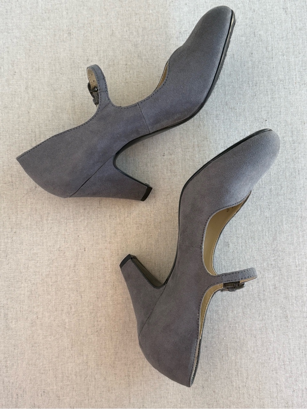 Naturalizer N5 Comfort Gray Mary Jane Platform Pumps Heels Size 8M - Picture 4 of 8